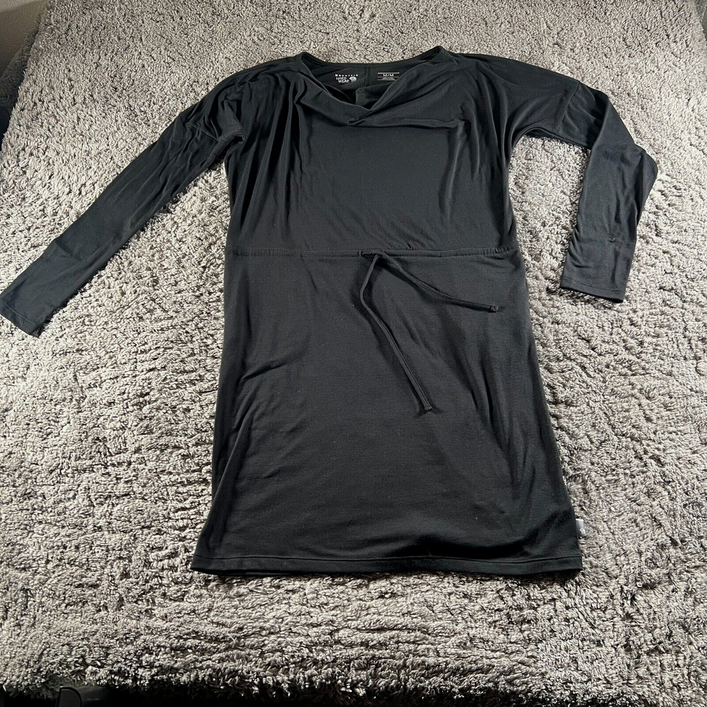 Mountain Hardwear Dress Womens Medium Black Drawstring Waist Pockets Draped